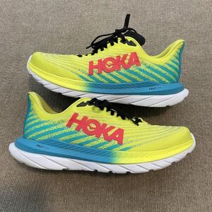 Hoka One One Mach 5 Shoes Mens Size 10.5 D Yellow Mesh Road Running Sneakers